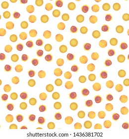 Geometric Seamless Pattern Polka Dot are Violet and yellow colors. Perfect for your design, textile, pattern fills, box, posters, cards, web page background etc. Pattern under the mask. Vector.