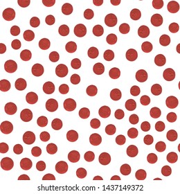 Geometric Seamless Pattern Polka Red Color. Perfect for your design, textile, pattern fills, box, posters, cards, web page background etc. Pattern under the mask. Vector.