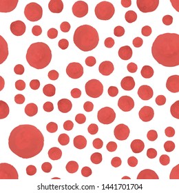 Geometric Seamless pattern Polka Soft red color. Perfect for your design, textile, pattern fills, box, posters, cards, web page background etc. Pattern under the mask. Vector.
