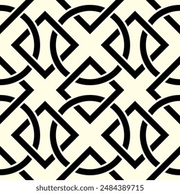 Geometric Seamless pattern of printable vector Art. Artistic Interlocking Shape repeated patterns.