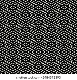 Geometric Seamless pattern of printable vector Art. Artistic Interlocking Shape repeated patterns.