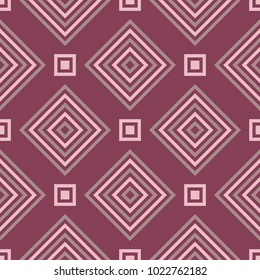 Geometric seamless pattern. Purple red background for wallpapers, textile and fabrics