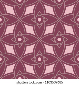 Geometric seamless pattern. Purple red background for wallpapers, textile and fabrics