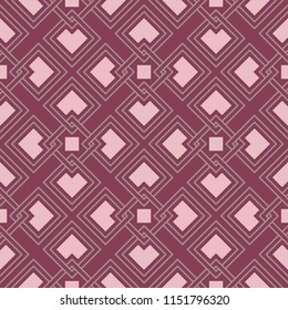 Geometric seamless pattern. Purple red background for wallpapers, textile and fabrics