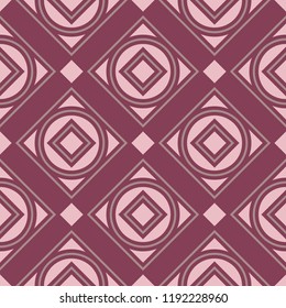 Geometric seamless pattern. Purple red background for wallpapers, textile and fabrics