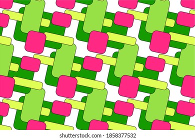 geometric seamless pattern of rectangle and lines, colorful rectangles like pebbles, sharp and rounded corners.