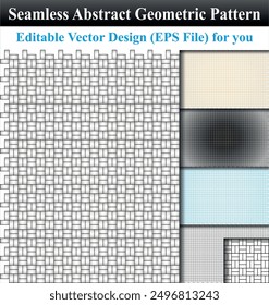 Geometric seamless pattern. Seamless rectangular background for interior design. Repeating hexagon lattice. Repeat line texture for backsplash, wall, shower. ceramic herringbone vector texture