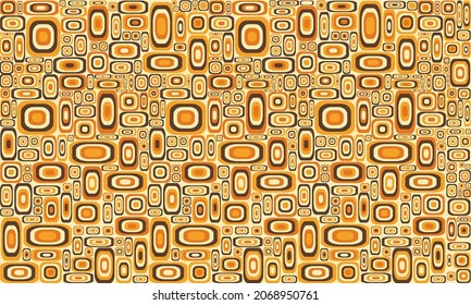Geometric seamless pattern with rectangular layer. Brown and orange element on light yellow background. Vector illustration. For shirt textile wrapping cloth silk scarf bandana wallpaper bedding 