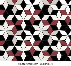 Geometric seamless pattern. Red and black abstract background.
