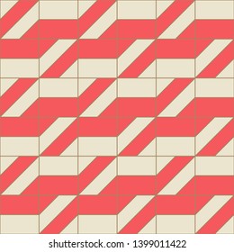Geometric seamless pattern. Red color holiday collection. Merry Christmas and Happy New year. Abstract textured background design. Modern elegant wallpaper. Vector illustration.