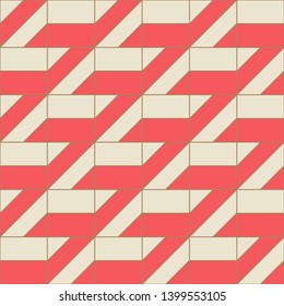 Geometric seamless pattern. Red color holiday collection.  Abstract textured background design. Modern elegant wallpaper. Vector illustration.