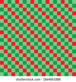 Geometric seamless pattern of red and green squares. Vector illustration.