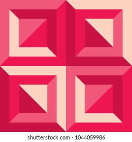 Geometric seamless pattern. Red monochrome texture