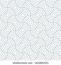 Geometric seamless pattern, repeated circle in white background