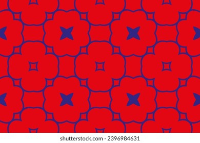 Geometric seamless pattern. Repeated elegant modular background. Luxury texture for design prints. Repeating bauhaus decorative patern. pattern on red background