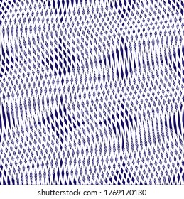 Patrón geométrico sin fisuras con formas redondeadas repetidas estabilizadas sobre fondo texturado claro. Diseño de rejilla contemporánea con efecto moire para textiles, decoración doméstica, impresión en azulejos, papel pintado, paquete.