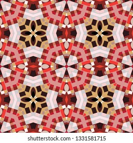 Geometric seamless pattern, repeating abstract background for fabric textile or paper print. Vector illustration