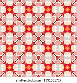 Geometric seamless pattern, repeating abstract background for fabric textile or paper print. Vector illustration