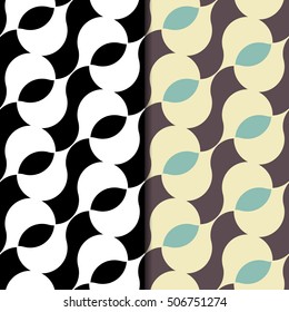 Geometric seamless pattern. Repeating abstract vector background with monochrome and color style.