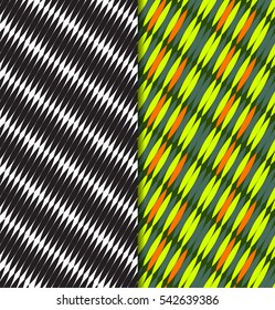 Geometric seamless pattern. Repeating abstract vector background with monochrome and color style.