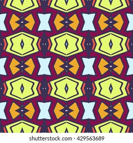 Geometric seamless pattern. Repeating colorful tiles. Modern stylish texture. Arabic, aztec design in bright colors. Tribe motif.