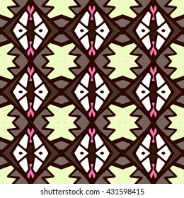Geometric seamless pattern. Repeating colorful tiles. Modern stylish texture. Arabic, aztec design in bright colors. Tribe motif.