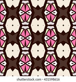 Geometric seamless pattern. Repeating colorful tiles. Modern stylish texture. Arabic, aztec design in bright colors. Tribe motif.