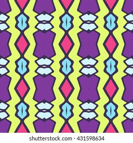 Geometric seamless pattern. Repeating colorful tiles. Modern stylish texture. Arabic, aztec design in bright colors. Tribe motif.