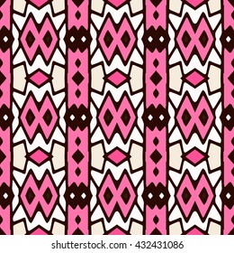 Geometric seamless pattern. Repeating colorful tiles. Modern stylish texture. Arabic, aztec design in bright colors. Tribe motif.