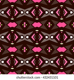 Geometric seamless pattern. Repeating colorful tiles. Modern stylish texture. Arabic, aztec design in bright colors. Tribe motif.