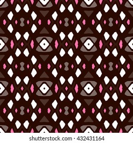 Geometric seamless pattern. Repeating colorful tiles. Modern stylish texture. Arabic, aztec design in bright colors. Tribe motif.