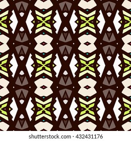 Geometric seamless pattern. Repeating colorful tiles. Modern stylish texture. Arabic, aztec design in bright colors. Tribe motif.