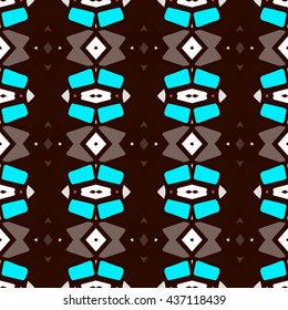 Geometric seamless pattern. Repeating colorful tiles. Modern stylish texture. Arabic, aztec design in bright colors. Tribe motif.
