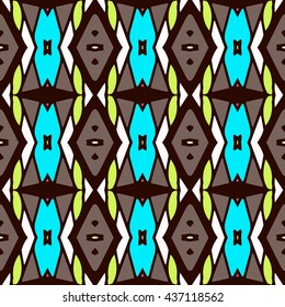 Geometric seamless pattern. Repeating colorful tiles. Modern stylish texture. Arabic, aztec design in bright colors. Tribe motif.