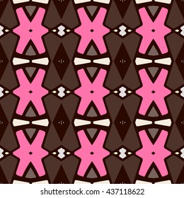 Geometric seamless pattern. Repeating colorful tiles. Modern stylish texture. Arabic, aztec design in bright colors. Tribe motif.