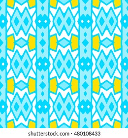 Geometric seamless pattern. Repeating colorful tiles. Modern stylish texture. Arabic, aztec design in bright colors. Tribe motif.