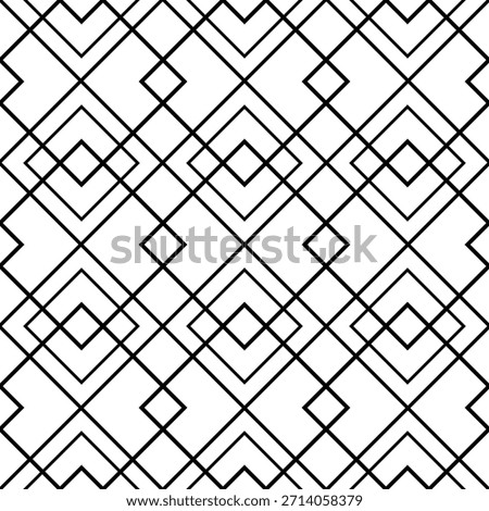 Geometric seamless pattern. Repeating diamond pattern. Abstract geometry background. Repeated art deco lattice. Diamonds patern for design prints. Elegant speakeasy line texture. Vector illustration