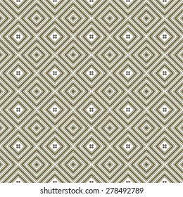 Geometric seamless pattern with repeating diamonds, rhombuses, stars, dots. Vector