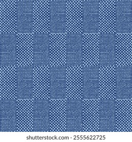 Geometric seamless pattern with repeating doted blue and white vector background. Hipster textile texture can be used for textile,