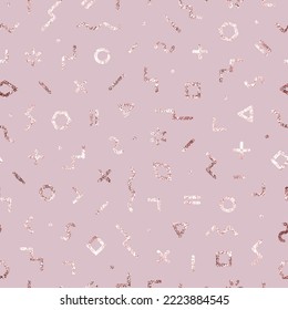 Geometric seamless pattern. Repeating geometry glitter shape. Pink background for design prints. Repeated bling texture. Repeat modern wallpaper. Contemporary rose gold backdrop. Vector illustration