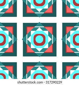 Geometric seamless pattern in retro style. Stock vector.