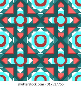 Geometric seamless pattern in retro style. Stock vector.