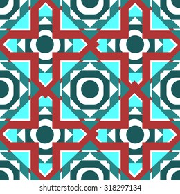 Geometric seamless pattern in retro style. Stock vector.