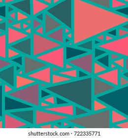 Geometric seamless pattern in retro style. Vintage background.Triangles and hand drawn patterns. Low poly seamless repeat pattern. Vector pattern.