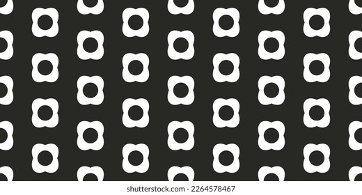 Geometric Seamless Pattern in retro Swiss design style. Black and white background texture. Monochrome deign Vector illustration