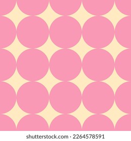 Geometric Seamless Pattern in retro Swiss design style. Colorful vibrant background texture. Vector illustration