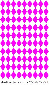 Geometric seamless pattern with rhombus colorful shapes, pink metal Harlequin. Circus. Design for cover, fabric, textile, wrapping paper.Pattern design over white background.