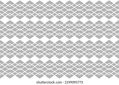 geometrisches nahtloses Muster mit Rhombus und Ornamenten auf grauem Hintergrund. Vektorgrafik 