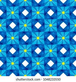 Geometric seamless pattern with rhombuses. Abstract background decoration. Vector illustration for design. Blue color.