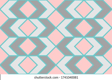 Geometric seamless pattern of rhombuses and arrows. Vector illustration for print and print, textile, wallpaper, scrapbooking, wrapping paper, background.